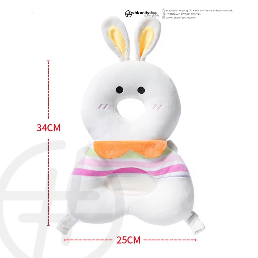Mochila Protetor de Cabeça para Bebê, Almofada Protetora Macia e Respirável, Ajustável para as Costas e Cabeça do Bebê, Ideal para Idades de 4 a 24 Meses - EhbonitoshopMoz