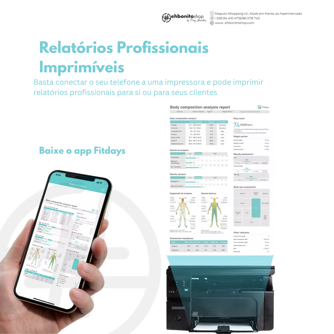 PRÉ VENDA - Balança Inteligente de Bioimpedância – 8 Eletrodos