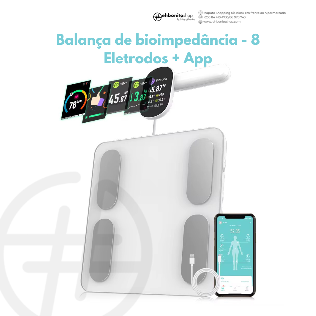 PRÉ VENDA - Balança Inteligente de Bioimpedância – 8 Eletrodos