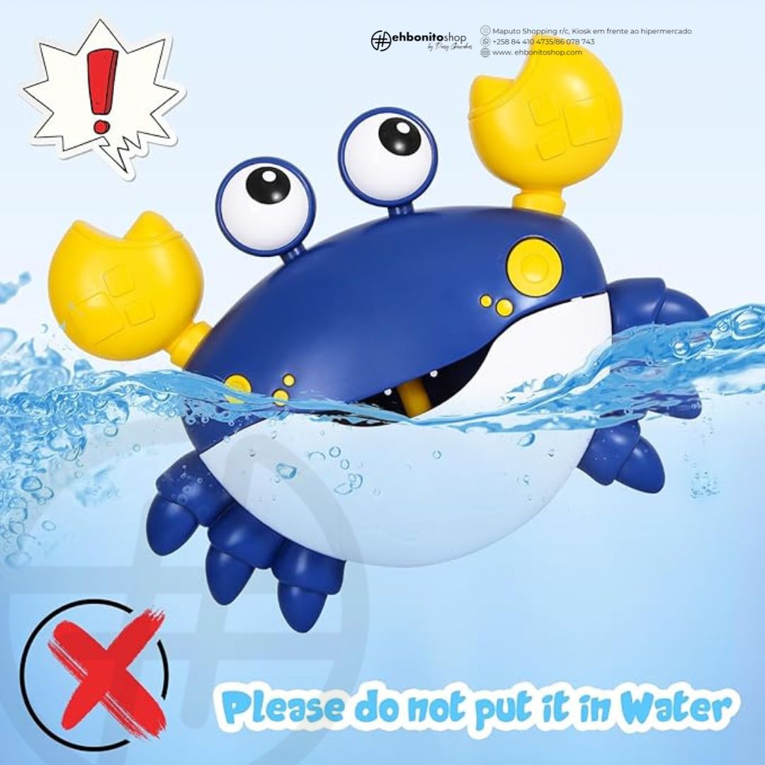 Brinquedo de Banho Caranguejo – Bolhas, Música e Diversão para Bebés e Crianças - EhbonitoshopMoz