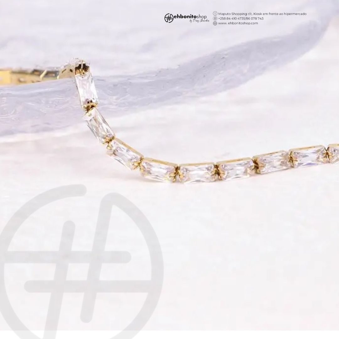 ISABELLA- COLAR EM ZIRCONIAS banho Ouro 18k - EhbonitoshopMoz