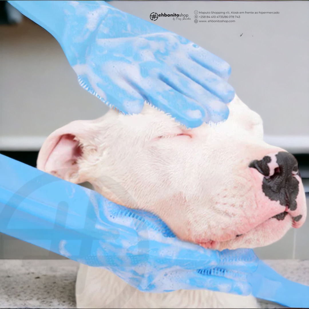 MOCHA - LUVA DE SILICONE PARA BANHO DE ANIMAIS - EhbonitoshopMoz