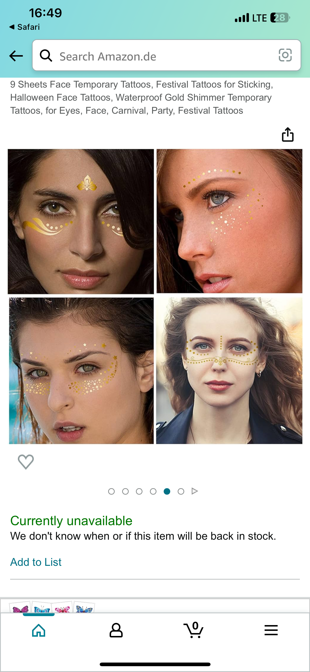 TatuagemTemporária para Rosto- dourada - EhbonitoshopMoz
