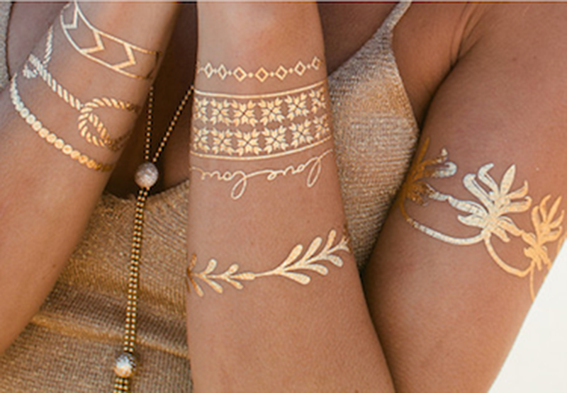 Tatuagem temporária Dourada - EhbonitoshopMoz