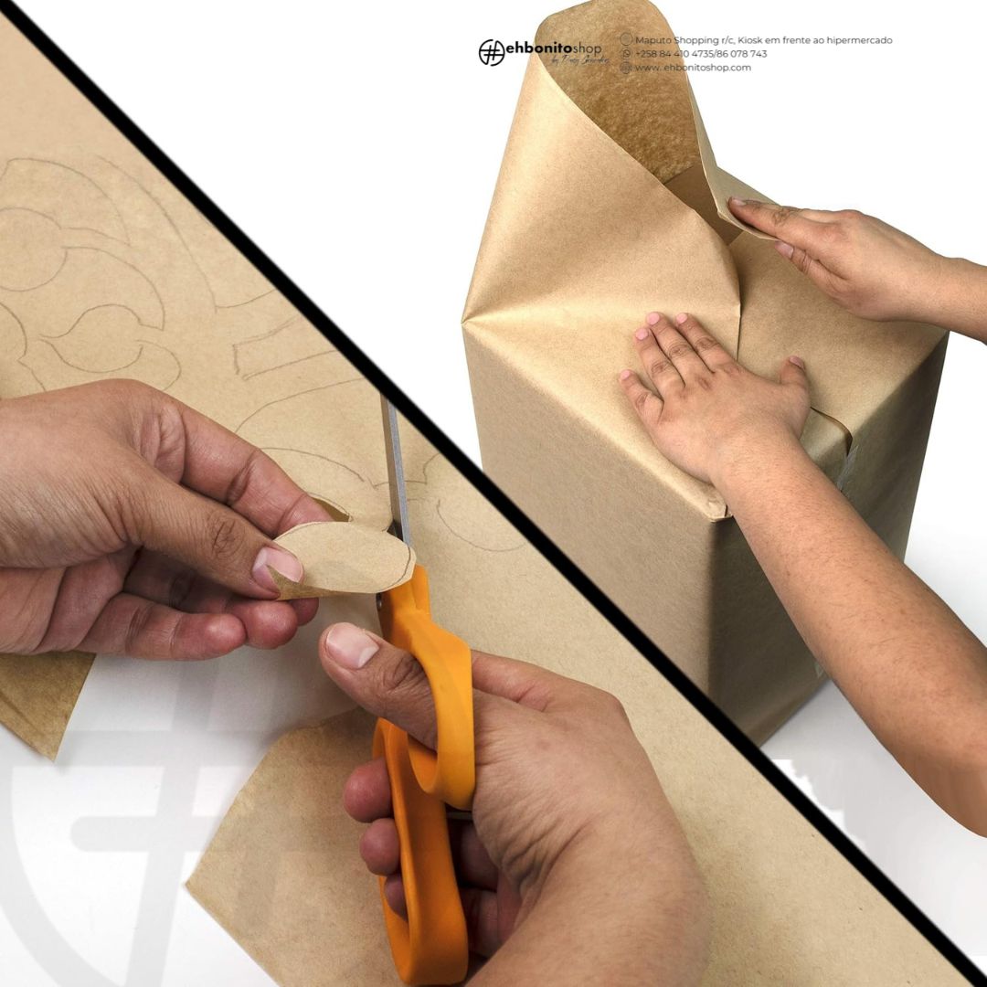 Rolo de Papel Kraft castanho caqui - 30 cm x 50 m - Ideal para Presentes, Artesanato, Embalagens e Preenchimento de Espaços  - EhbonitoshopMoz