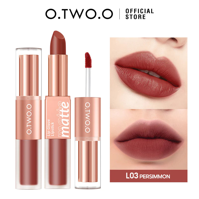 O.TWO.O Batom 2 em 1 Matte duas pontas Lip Glaze e Lipstick L03