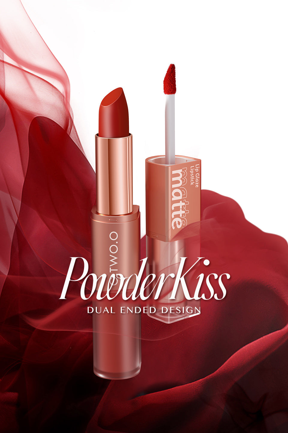O.TWO.O Batom 2 em 1 Matte duas pontas Lip Glaze e Lipstick L05 - EhbonitoshopMoz