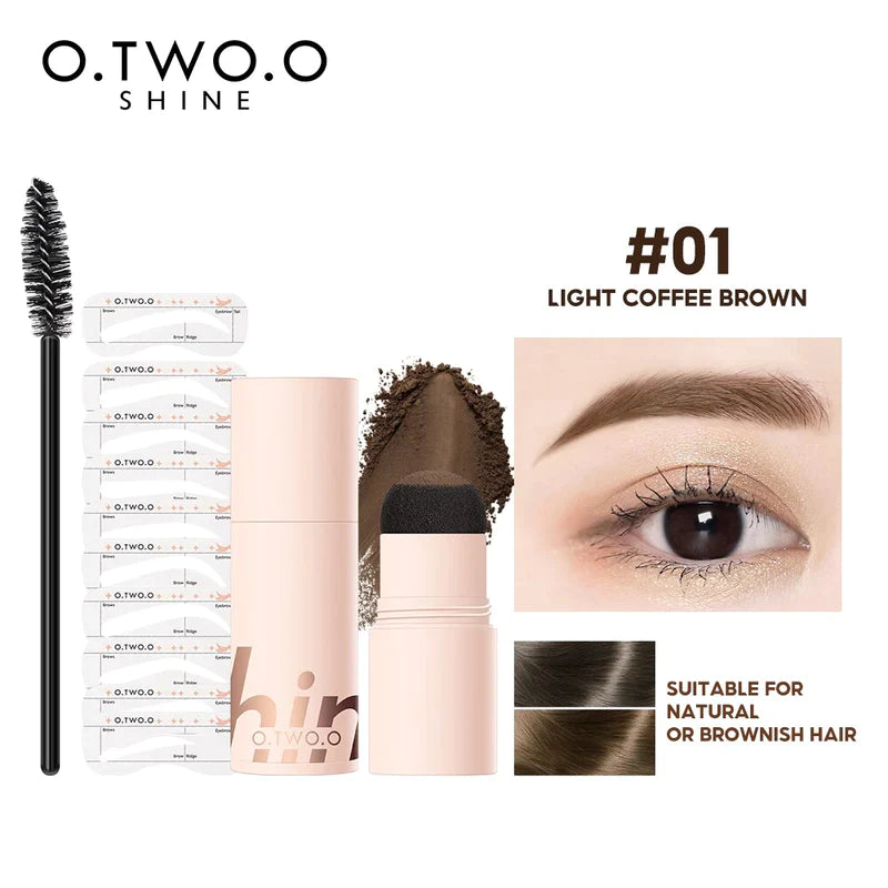 O.TWO.O Pó de Sobrancelha Multi Uso KIT - 02 DARK COFFEE BROWN - EhbonitoshopMoz