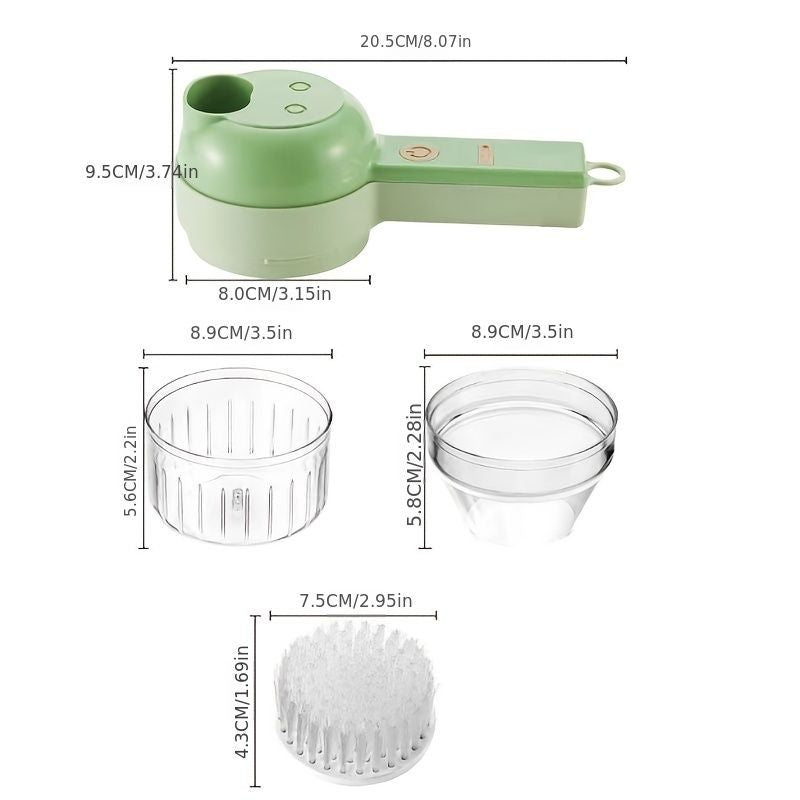 Chopper - Cortador de Vegetais Elétrico Sem fio 4 em 1 - VERDE