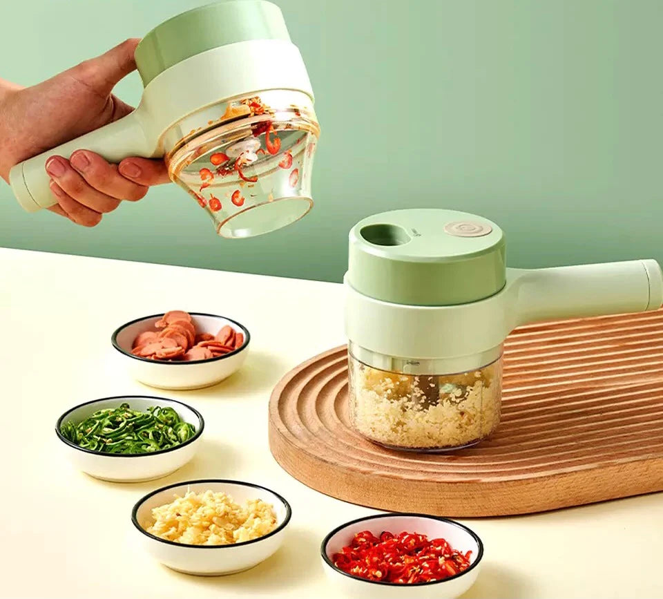Chopper - Cortador de Vegetais Elétrico Sem fio 4 em 1 - VERDE