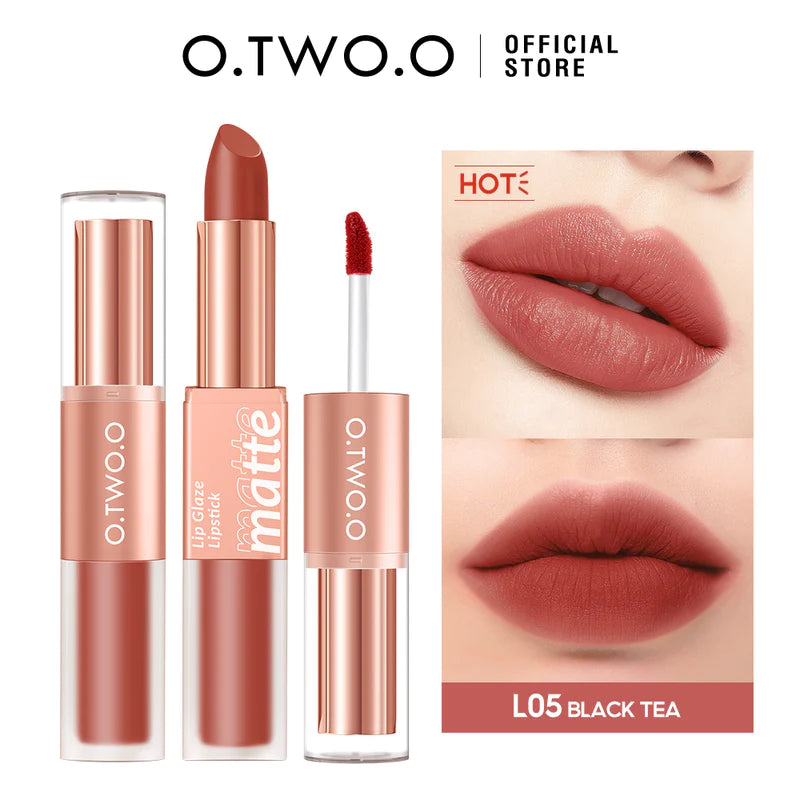 O.TWO.O Batom 2 em 1 Matte duas pontas Lip Glaze e Lipstick L05 - EhbonitoshopMoz