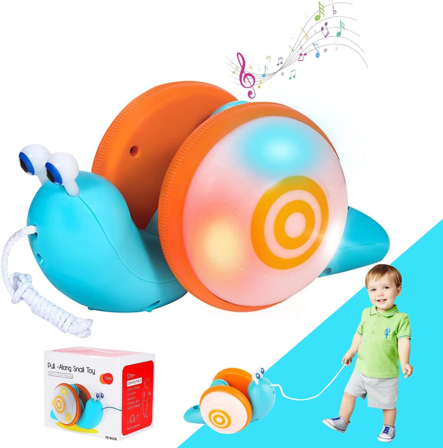 Caracol com música e luzes de fio para puxar - EhbonitoshopMoz