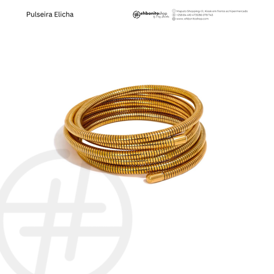 ELICHA - PULSEIRA em espiral com banho de Ouro 18k