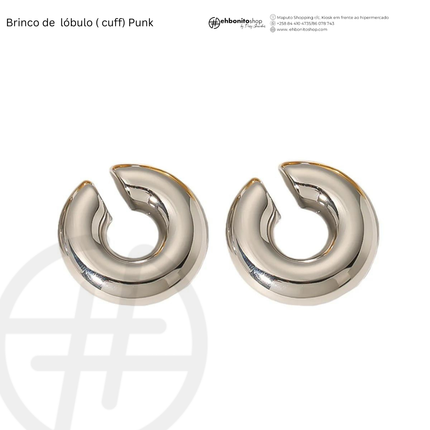 PUNK - BRINCO para Lóbulo ( Cuff) banhado a ouro de 18k - EhbonitoshopMoz