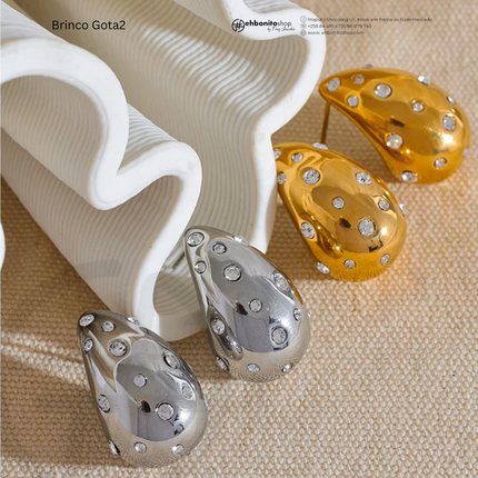GOTA-2 - BRINCO com zirconia banhado a ouro de 18k - EhbonitoshopMoz