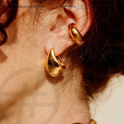 PUNK - BRINCO para Lóbulo ( Cuff) banhado a ouro de 18k - EhbonitoshopMoz