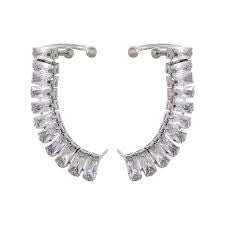 DEYANIRA - BRINCO com Zirconias, encaixe no lóbulo banhado a ouro de 18k - EhbonitoshopMoz