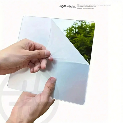 Conjunto de 4 Espelhos Acrílicos Auto-adesivos, Placas de Espelho adesivo , 20x20cm Sem Moldura - EhbonitoshopMoz