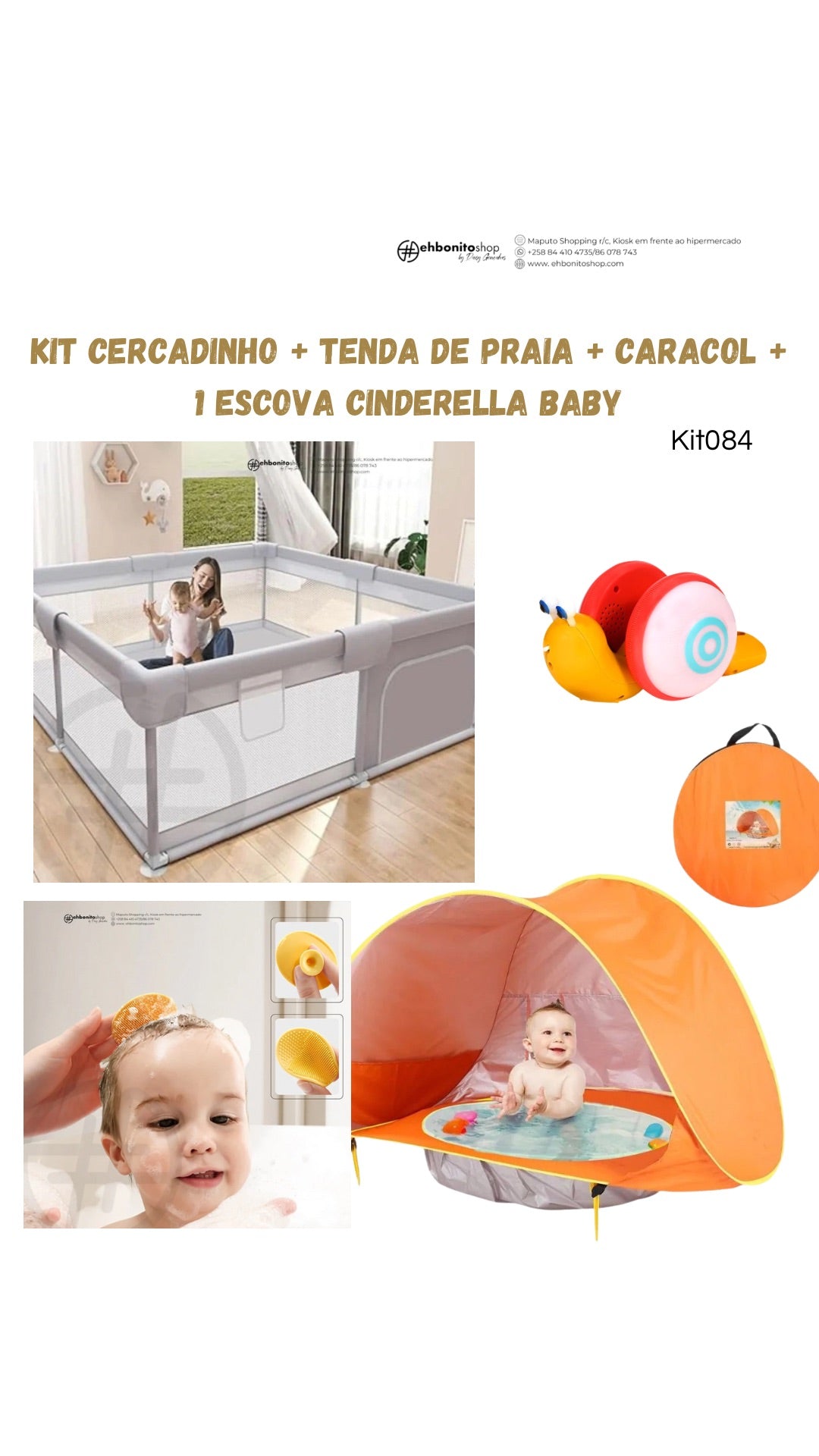 Kit Cercadinho + tenda + caracol + Cinderella Baby