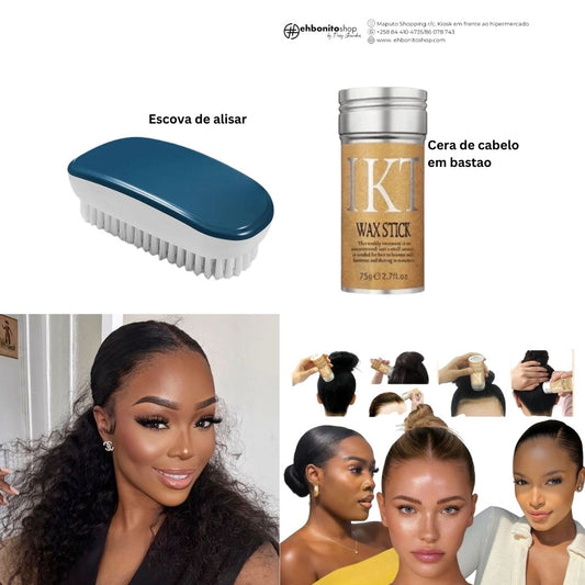 Kit Escova de alisar +Cera de cabelo