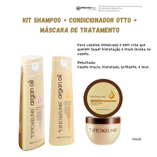 Kit Shampoo + Condicionador + Máscara de tratamento Otto