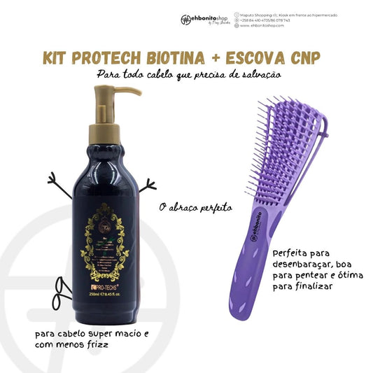 Kit Protech Biotina + Escova Comigo Ninguém Pode