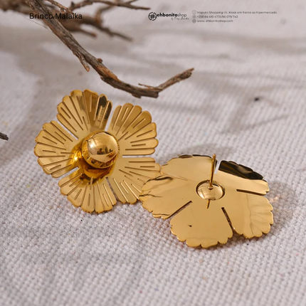 MALAIKA - BRINCO flor banhado a ouro de 18k - EhbonitoshopMoz