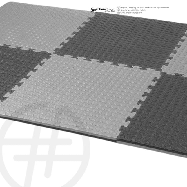 Tapete de Espuma Extra Grosso de 4 cm para Academia em Casa, com Peças Encaixáveis e Reversíveis (1m x 1m) | 4 Peças por Pack, Cobertura de 2 m² | Piso Protetor para Exercícios e Treinos - EhbonitoshopMoz
