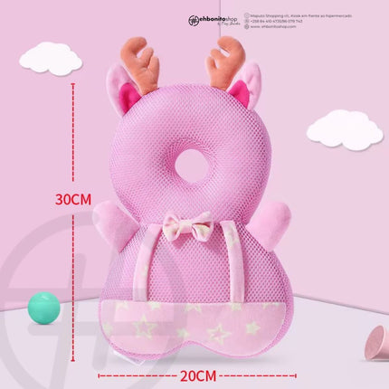 Mochila Protetor de Cabeça para Bebê, Almofada Protetora Macia e Respirável, Ajustável para as Costas e Cabeça do Bebê, Ideal para Idades de 4 a 24 Meses - EhbonitoshopMoz