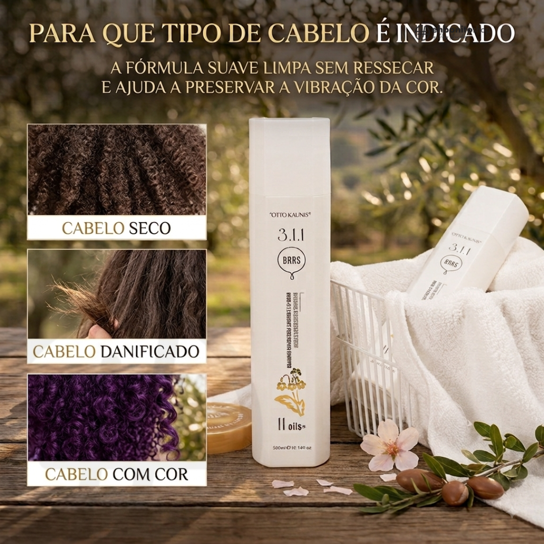 Ottokeunis linha BRRS Shampoo Suave Reparador Sem Sulfatos