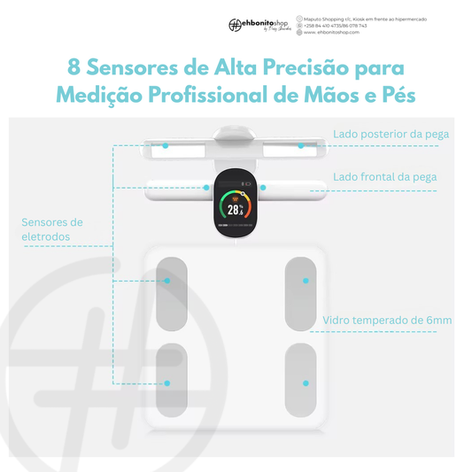 PRÉ VENDA - Balança Inteligente de Bioimpedância – 8 Eletrodos