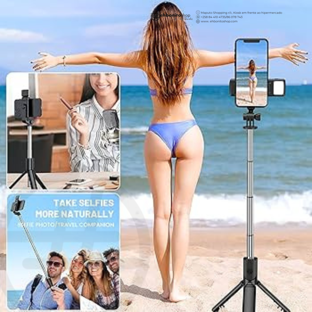 Selfie Stick Tripod Modelo R1S 3 em 1