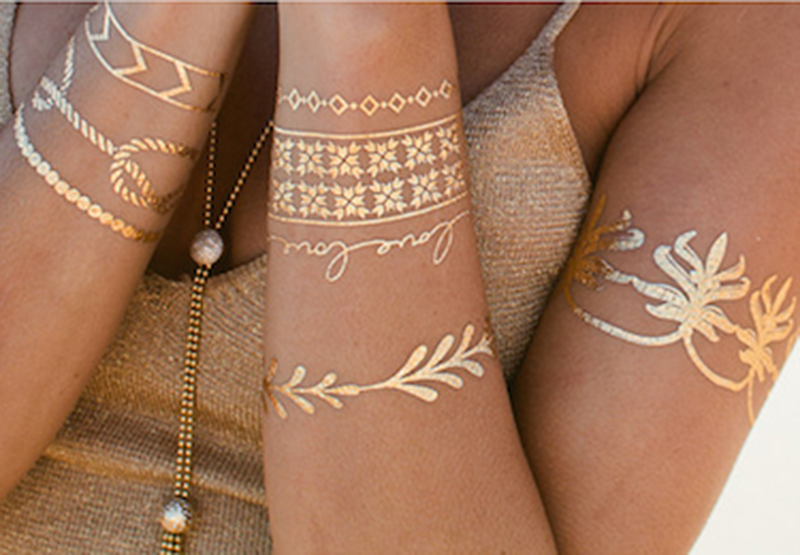Tatuagem temporária Dourada