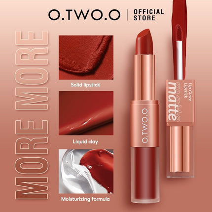 O.TWO.O Batom 2 em 1 Matte duas pontas Lip Glaze e Lipstick L07 - EhbonitoshopMoz