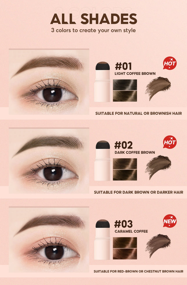 O.TWO.O Pó de Sobrancelha Multi Uso KIT - 02 DARK COFFEE BROWN - EhbonitoshopMoz