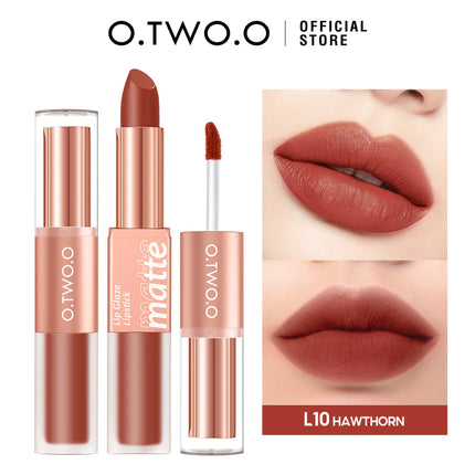O.TWO.O Batom 2 em 1 Matte duas pontas Lip Glaze e Lipstick L10 - EhbonitoshopMoz