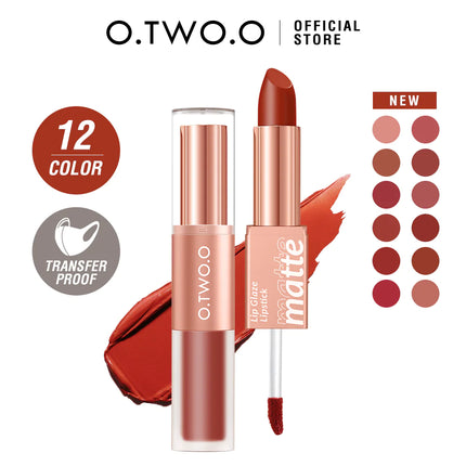O.TWO.O Batom 2 em 1 Matte duas pontas Lip Glaze e Lipstick L10 - EhbonitoshopMoz