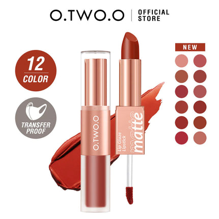 O.TWO.O Batom 2 em 1 Matte duas pontas Lip Glaze e Lipstick L07 - EhbonitoshopMoz