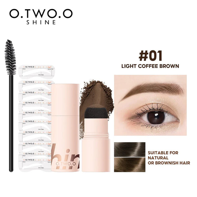 O.TWO.O Pó em Stick de Sobrancelha Multi Uso KIT - 01 LIGHT COFFEE BROWN - EhbonitoshopMoz