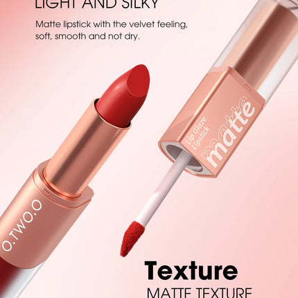 O.TWO.O Batom 2 em 1 Matte duas pontas Lip Glaze e Lipstick L07 - EhbonitoshopMoz